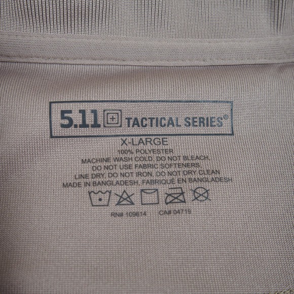 5.11 Tactical Polo Shirt Men's XL Solid Brown Performance Short Sleeve Stretch - Picture 3 of 10